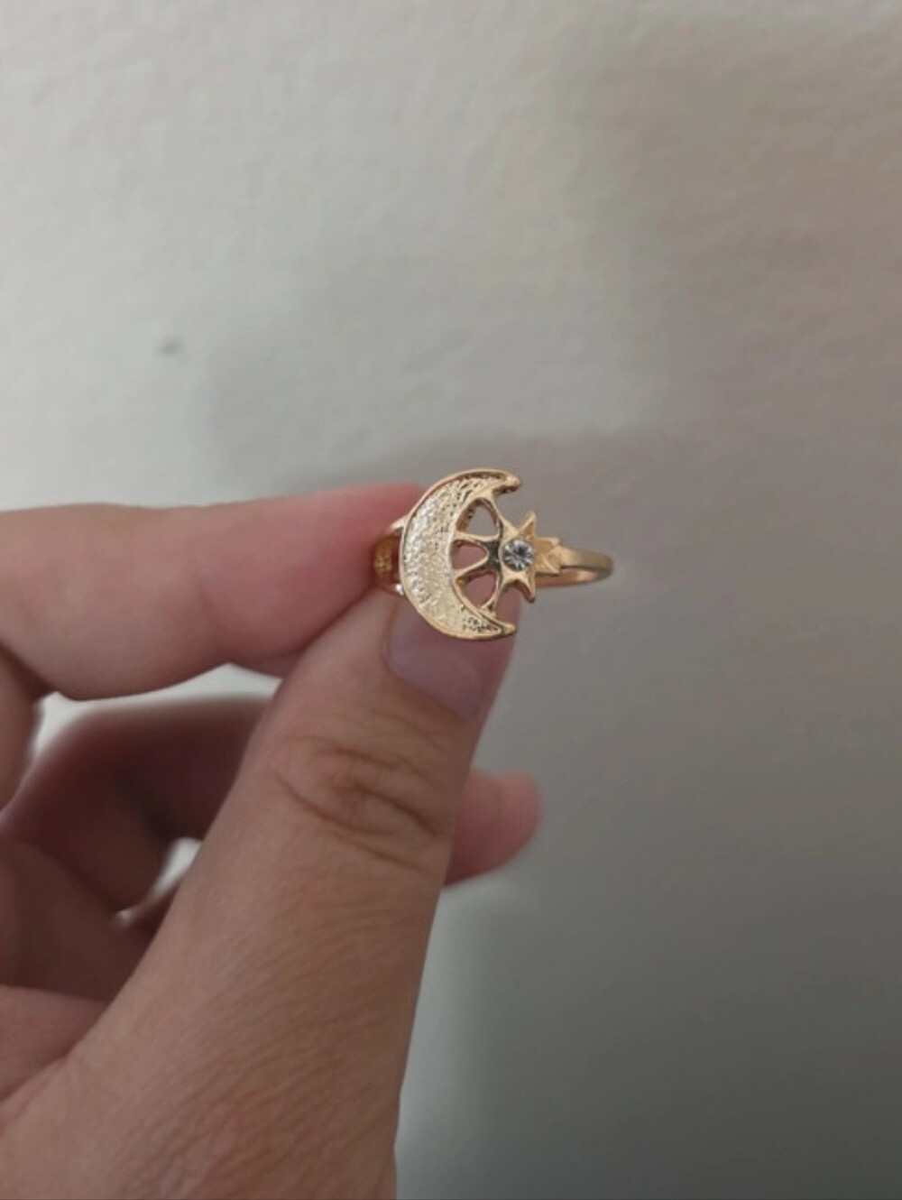 Gold Celestial Moon & Star Ring